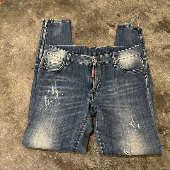 Dsquared2 denim jeans Italian size 44 zipper ankle US 8 - Picture 6 of 12